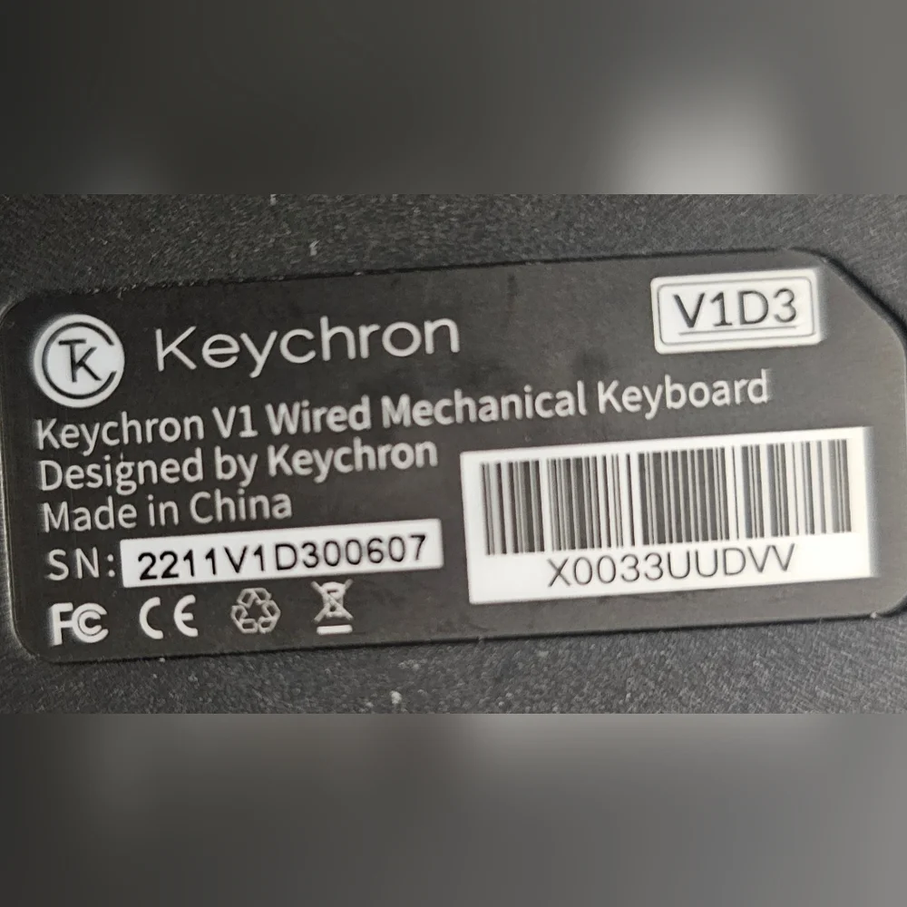 Keychron V1 wired mechanical keyboard V1D3